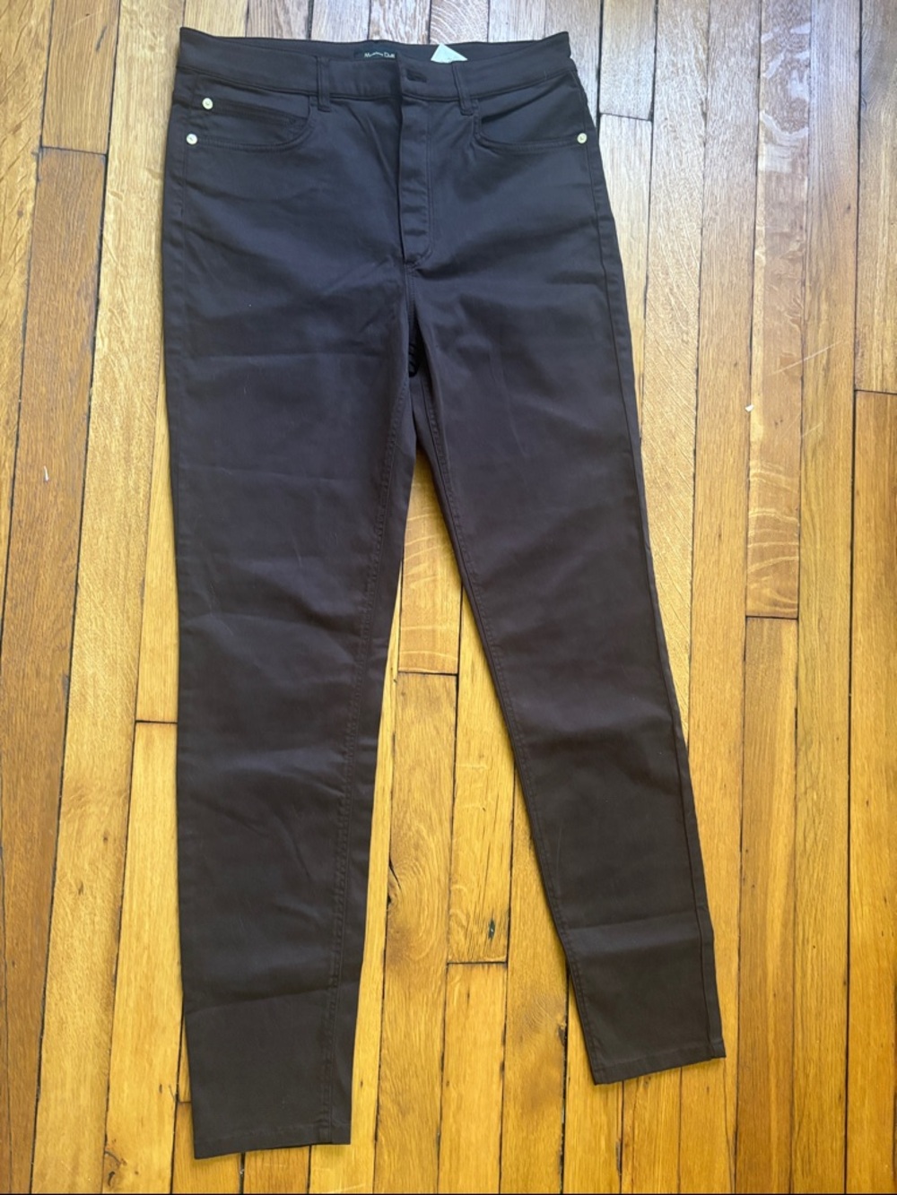 Massimo Dutti Brown Straight-Leg Pants - Picture 2 of 11